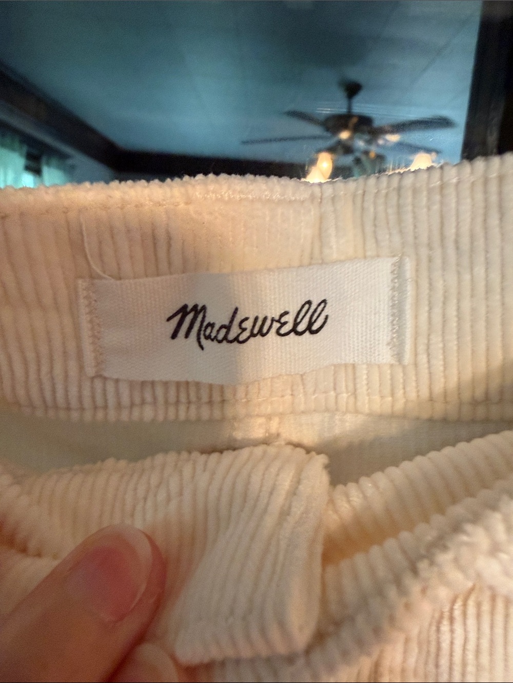 Madewell The Darted Barrel-Leg Pant Cream Corduroy High Rise Pants NE064 - Picture 2 of 7